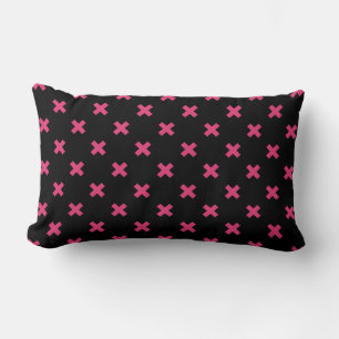 Fuchsia kruisstift zwart kussen