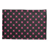 Fuchsia kruisstift zwart kussensloop (Achterkant)
