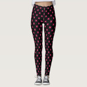 Fuchsia kruisstift zwart leggings (Voorkant)