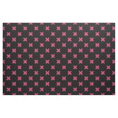 Fuchsia kruisstift zwart stof (Fat Quarter)