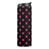 Fuchsia kruisstift zwart thermosbeker (Gedraaid links)