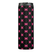 Fuchsia kruisstift zwart thermosbeker (Achterkant)