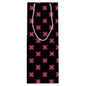 Fuchsia kruisstift zwart wijn cadeautas (Achterkant)