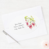 Fuchsia-labels Ovale Sticker (Envelop)