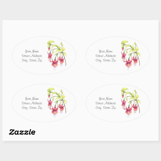 Fuchsia-labels Ovale Sticker (Vel)