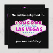 Fuchsia Las Vegas tekent moderne huwelijksuitnodig Kaart (Voorkant / Achterkant)