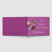 Fuchsia Lavendel Bloemen Bruiloft Gastenboek (Volledig)