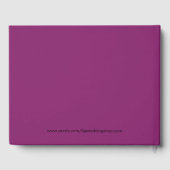 Fuchsia Lavendel Bloemen Bruiloft Gastenboek (Achterkant)