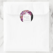 Fuchsia Lavendel Bloemensprookje Bruidsdouche Ronde Sticker (Tas)