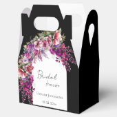 Fuchsia Lavendel Bloemstuk Bruidsfeest Bedankdoosjes (Geopend)