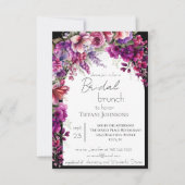 Fuchsia Lavender Floral Arch Bridal Brunch Kaart (Voorkant)