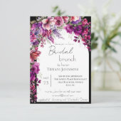 Fuchsia Lavender Floral Arch Bridal Brunch Kaart (Staand voorkant)