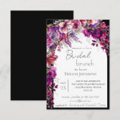 Fuchsia Lavender Floral Arch Bridal Brunch Kaart (Voorkant / Achterkant)
