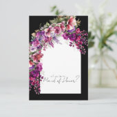 Fuchsia Lavender Floral Arch Bridal Party Voorstel Kaart (Staand voorkant)