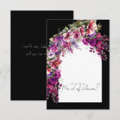 Fuchsia Lavender Floral Arch Bridal Party Voorstel Kaart (Voorkant / Achterkant)
