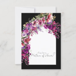 Fuchsia Lavender Floral Arch Bridal Party Voorstel Kaart