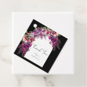 Fuchsia Lavender Floral Arch Vrijgezellenfeest Bedankjes Labels (In situ)