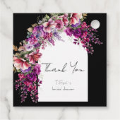 Fuchsia Lavender Floral Arch Vrijgezellenfeest Bedankjes Labels (Achterkant)