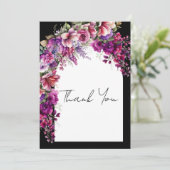 Fuchsia Lavender Floral Arch Vrijgezellenfeest Bedankkaart (Staand voorkant)