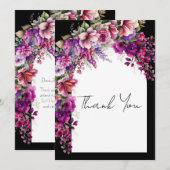 Fuchsia Lavender Floral Arch Vrijgezellenfeest Bedankkaart (Voorkant / Achterkant)