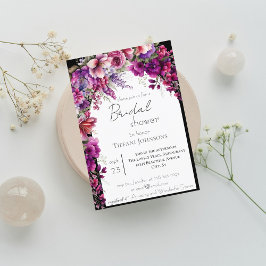 Fuchsia Lavender Floral Arch Vrijgezellenfeest Kaart