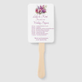 Fuchsia Lavender Trouwprogramma Fans Handwaaier (Voorkant)