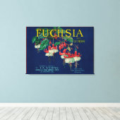 Fuchsia Lemon LabelLa Verne, CA Canvas Afdruk (Insitu (Houten vloer))