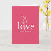 Fuchsia Liefde Tulp Kunstkaart Kaart (Gele Bloem)