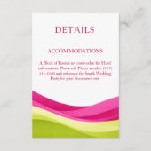 Fuchsia & Lime Green Modern Wedding Details Informatiekaartje (Achterkant)