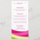 Fuchsia & Lime Groen Trouwdiner- en Barmenu  Menu (Voorkant)