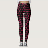 Fuchsia Lip Print Leggings (Voorkant)