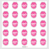 Fuchsia Lipstick Kiss Marks Sticker (Vel)