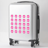 Fuchsia Lipstick Kiss Marks Sticker (Koffer)