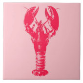 Fuchsia Lobster on Light Coral Pink Tegeltje (Voorkant)