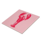 Fuchsia Lobster on Light Coral Pink Tegeltje (Zijkant)