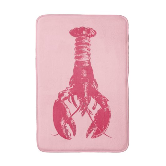 Fuchsia Lobster on Light Pink Badmat (Voorkant Verticaal)