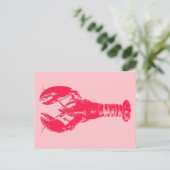 Fuchsia Lobster on Light Pink Briefkaart (Staand voorkant)