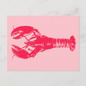 Fuchsia Lobster on Light Pink Briefkaart (Voorkant)