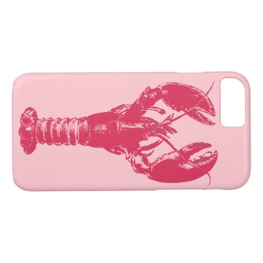 Fuchsia Lobster on Light Pink Case-Mate iPhone Case (Achterkant (Horizontaal))