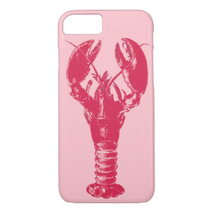 Fuchsia Lobster on Light Pink iPhone 8/7 Hoesje