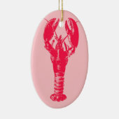 Fuchsia Lobster on Light Pink Keramisch Ornament (Rechts)