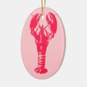 Fuchsia Lobster on Light Pink Keramisch Ornament (Links)