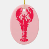 Fuchsia Lobster on Light Pink Keramisch Ornament (Voorkant)