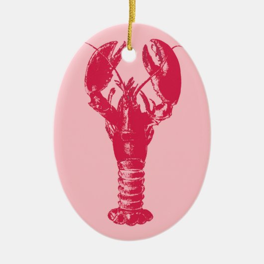 Fuchsia Lobster on Light Pink Keramisch Ornament (Voorkant)