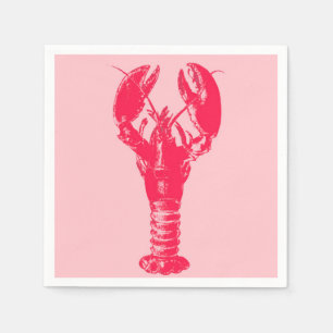 Fuchsia Lobster on Light Pink Servet