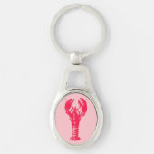 Fuchsia Lobster on Light Pink Sleutelhanger (Voorkant)