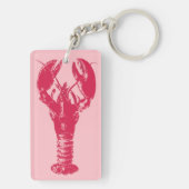 Fuchsia Lobster on Light Pink Sleutelhanger (achterkant)