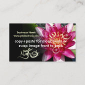 Fuchsia lotus + parelmoerwervelingen visitekaartje (Achterkant)