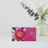Fuchsia lotus + parelmoerwervelingen visitekaartje (Staand voorkant)