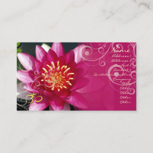 Fuchsia lotus + parelmoerwervelingen visitekaartje